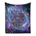 thumbnail image 1 of Geometry Soft Flannel Fleece Throw Blanket, Celestial and Terrestrial Harmony of Cosmos Mandala Form on Nebula Art, Cozy Plush for Indoor and Outdoor Use, 50" x 60", Multicolor, by Ambesonne, 1 of 5