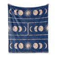 thumbnail image 1 of Geometry Soft Flannel Fleece Throw Blanket, Grungy Display Design of Planetary Sun Moon Phases of Mystery, Cozy Plush for Indoor and Outdoor Use, 70" x 90", Violet Blue Beige, by Ambesonne, 1 of 6