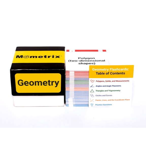 Geometry Study Cards: Geometry Test Prep and Practice for Middle and High School [Full Color Cards]