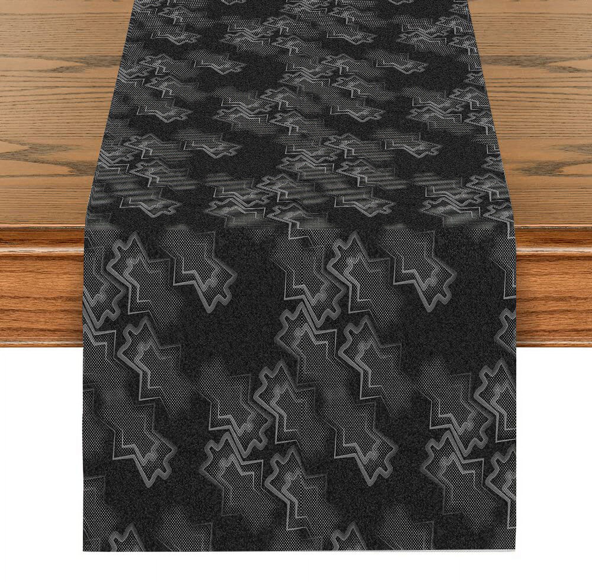 Geometry Table Runners for Dining Table Mattress Grey Flower Wedding