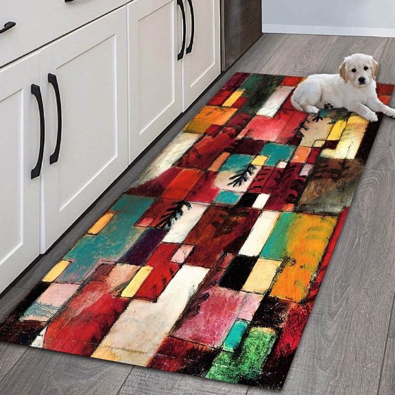Geometry Waterproof Oilproof Kitchen Mat Antislip Bath Mat Soft Bedroom Floor Mat Living Room Carpet Doormat Kitchen Rug