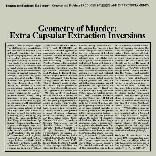 Geometry of Murder: Extra Capsular Extraction Inversions ( CRYSTAL CLEAR VINYL )