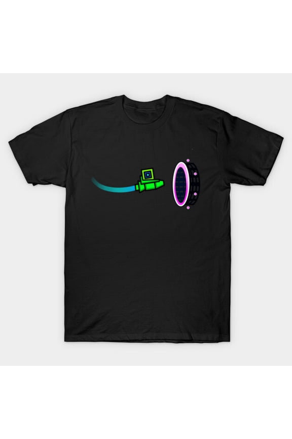 Geometryy Dashh Rhythm Platformer Video Game Indie Core Gamer Unisex T-Shirt, up to size 3XL.