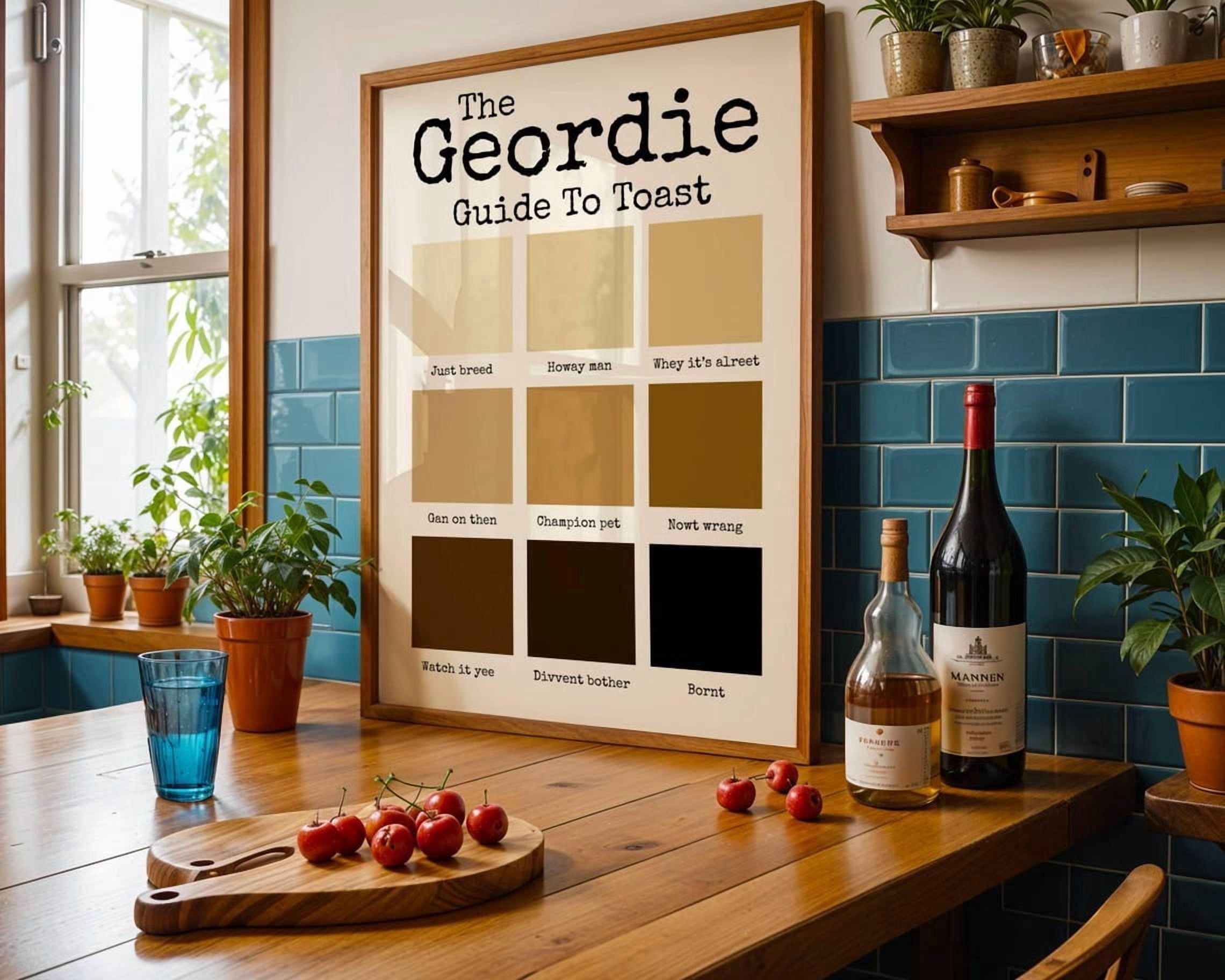 Geordie Guide To Toast Newcastle Kitchen Wall Art Print, Chart Decor ...