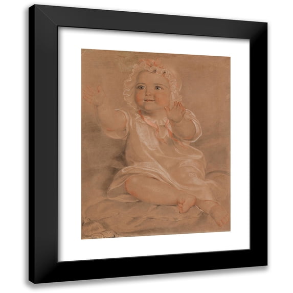 Georg Decker 15x18 Black Modern Framed Museum Art Print Titled - Portrait of a Wrapping Child with Outstretched Arms