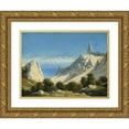 thumbnail image 1 of Georg Emil Libert 14x11 Gold Ornate Wood Frame and Double Matted Museum Art Print Titled - View of Sommerspiret, the Cliffs of Mon (1846), 1 of 4