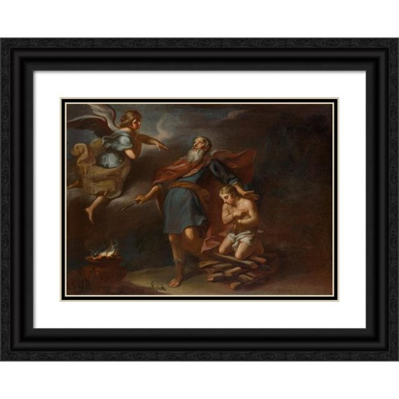 Georg Engelhard Schröder 24x18 Black Ornate Framed Double Matted Museum Art Print Titled: Isaks Offering (1734)