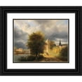 thumbnail image 1 of Georg Gillis van Haanen 24x20 Black Ornate Framed Double Matted Museum Art Print Titled: Storm Clouds Over a Dutch Town, 1 of 5