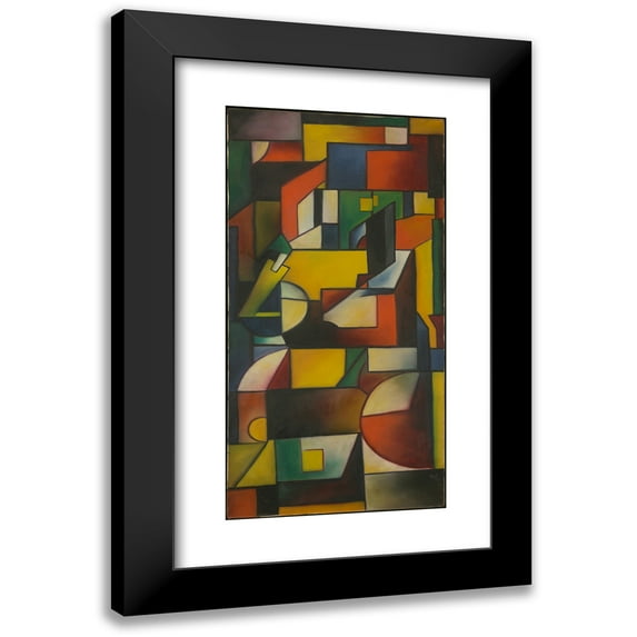 Georg Muche 14x24 Black Modern Framed Museum Art Print Titled - Homage to Herwarth Walden (Formerly Compostion I) (1915)