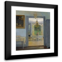 Georg Nicolai Achen 12x14 Black Modern Framed Museum Art Print Titled - Interior with Afternoon Sun (1905)