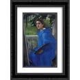 thumbnail image 1 of Georg Pauli 2x Matted 18x24 Black Ornate Framed Art Print 'Hanna in a Blue Dress (Portrait of the Artist's Wife)', 1 of 2