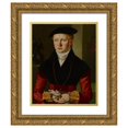 thumbnail image 1 of Georg Pencz 15x18 Gold Ornate Wood Frame and Double Matted Museum Art Print Titled - Portrait of a Girl (1547), 1 of 4