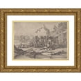 thumbnail image 1 of Georg Philipp Rugendas 24x18 Gold Ornate Framed and Double Matted Museum Art Print Titled - Cavalry Men at Rest (Late 17th-Mid-18th Century), 1 of 4