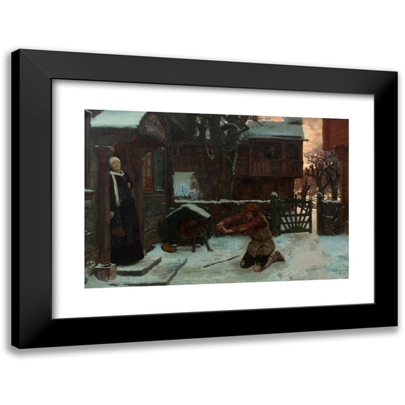 Georg Von Rosen 14x11 Black Modern Framed Museum Art Print Titled - The Prodigal Son (1885)