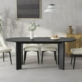 thumbnail image 1 of George 67"x33.5" Soild Wood Dining Table Oval Kitchen Table, Black, 1 of 1