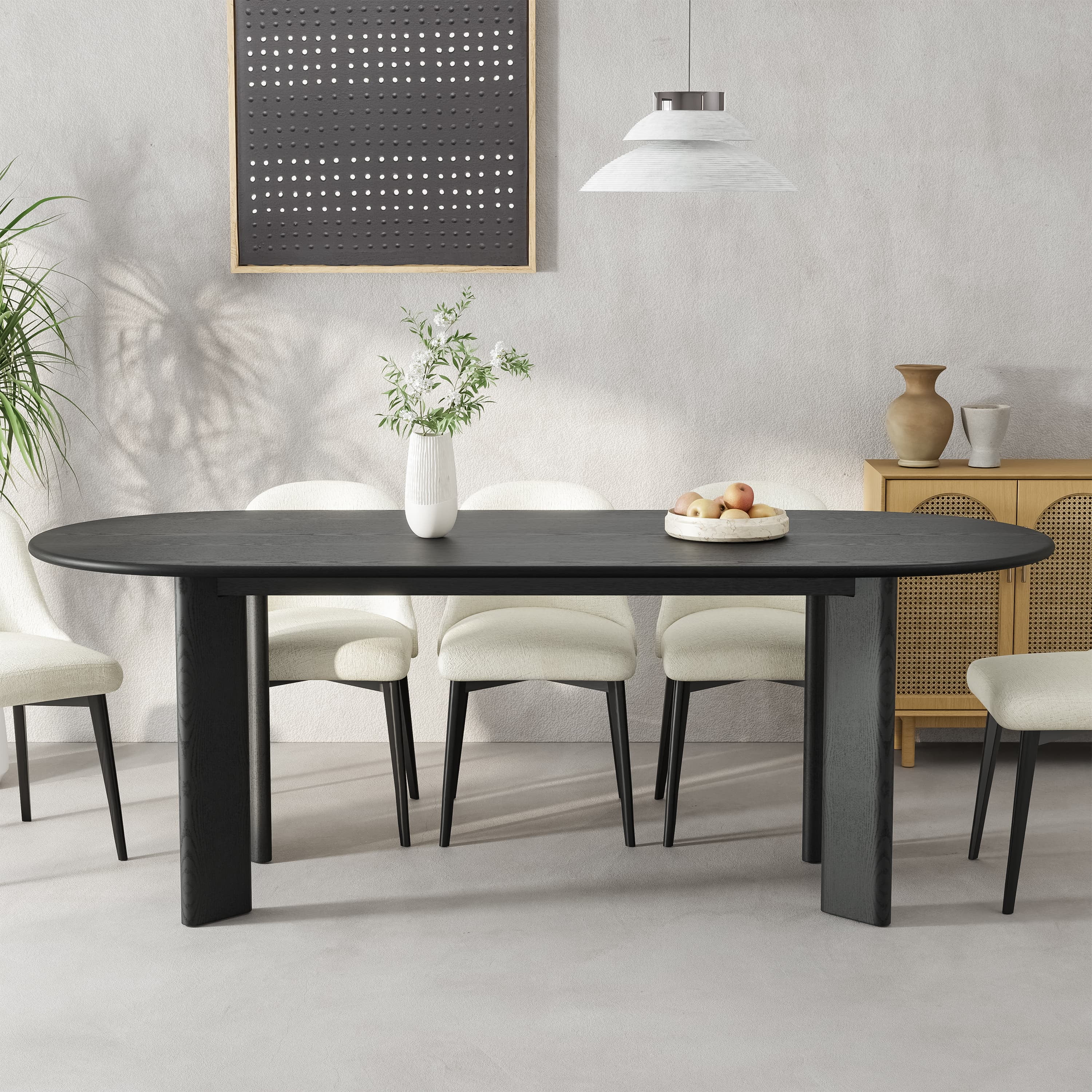 George Solid Wood Oval Dining Table Kitchen Table - Walmart.com