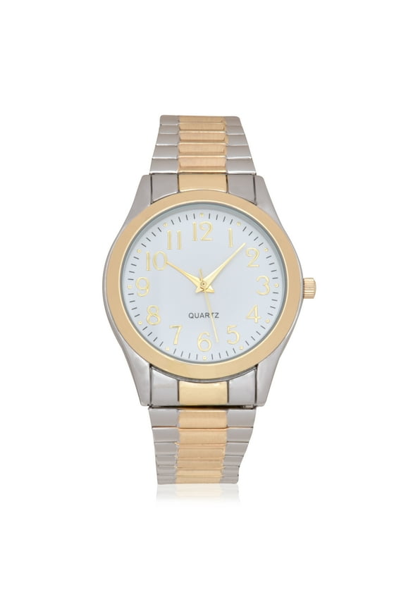 Adult Male Two-Tone Silver and Gold Analog Watch with Expansion Bracelet (4156WMM)