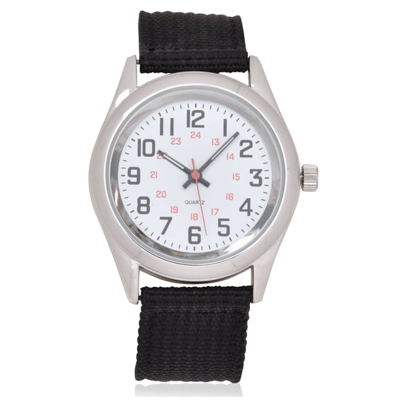 George Analog Adult Unisex Wristwatch in Silver with Black Sport Strap (GENWM1252M1)