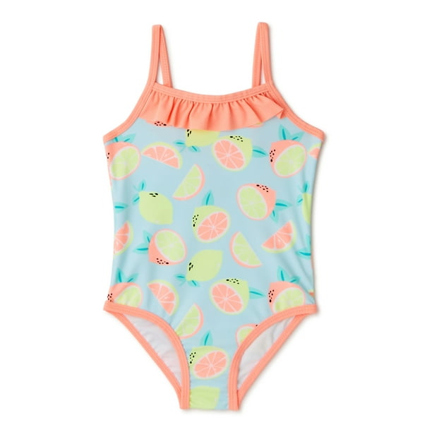 George Baby and Toddler Girls' Lemon One-Piece Swimsuit with UPF 50 ...