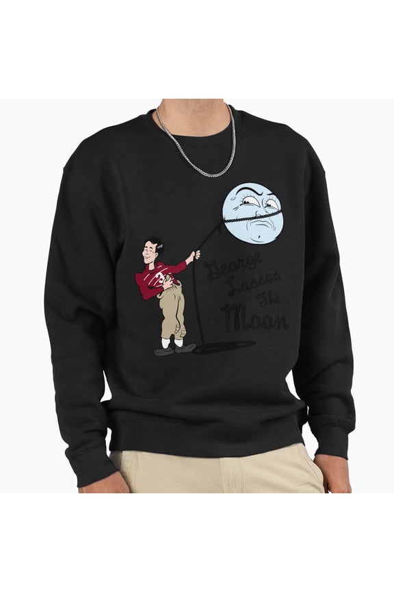 George Bailey Lassos The Moon Retro Vintage Funny Graphic Aesthetic Holiday Art Unisex Sweatshirt G29153, Up to Size 5XL