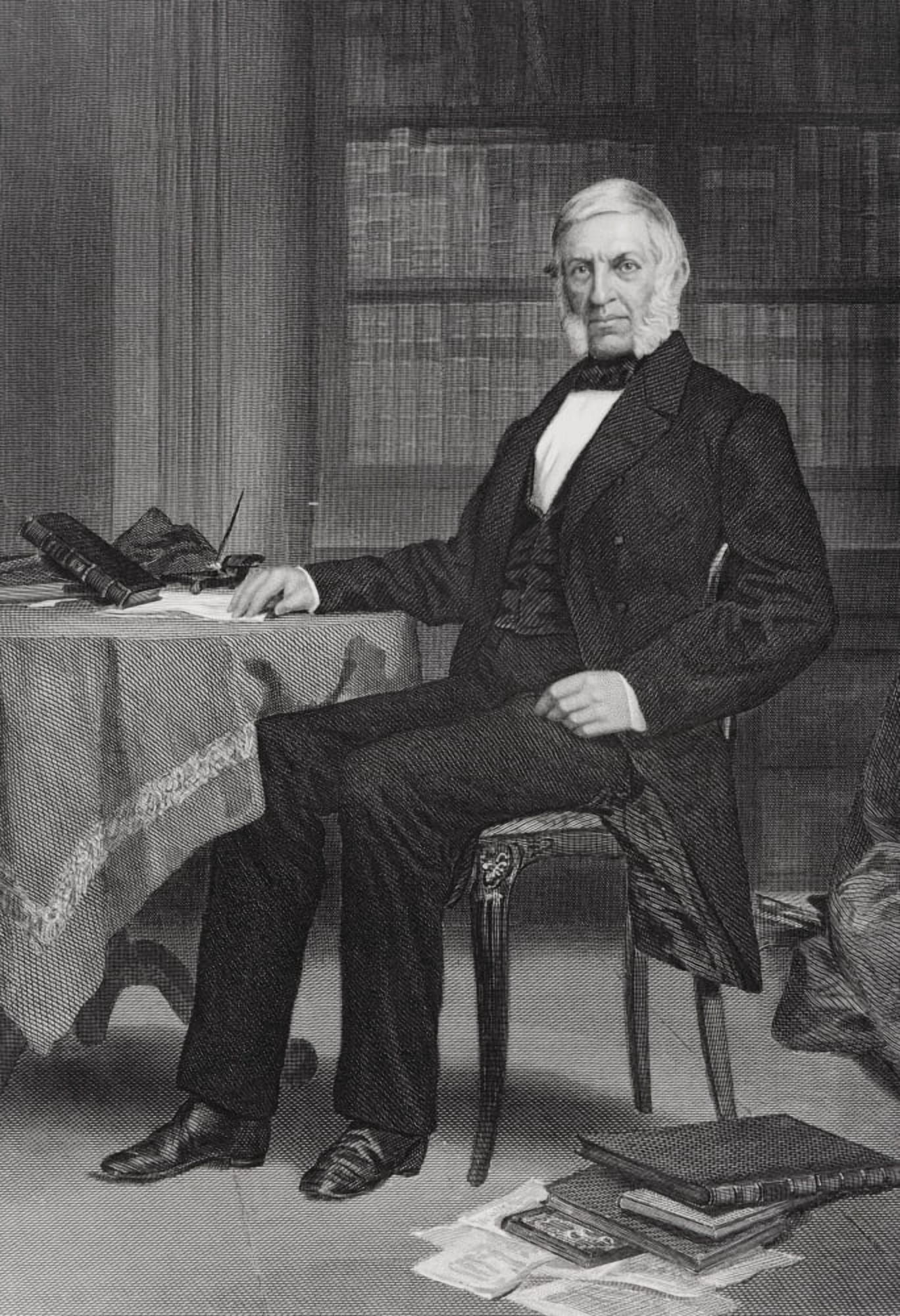 George Bancroft 1800-1891 American Historian Known As The Father Of American History From Painting By Alonzo Chappel Canvas Art - Ken Welsh Design Pics (12 x 17)