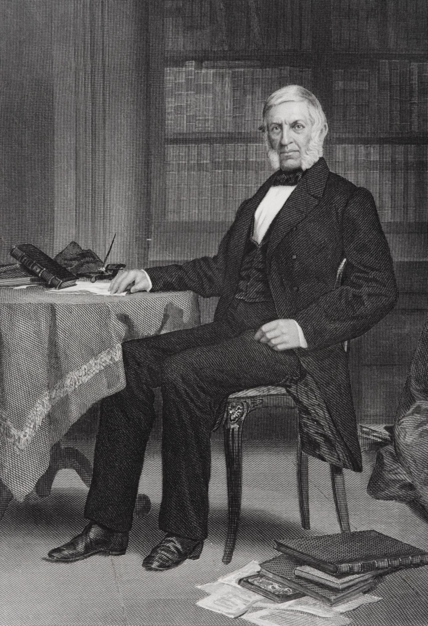George Bancroft 1800-1891 American Historian Known As The Father Of American History From Painting By Alonzo Chappel Canvas Art - Ken Welsh Design Pics (24 x 34)