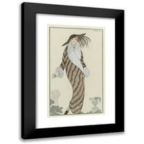 George Barbier 10x14 Black Modern Framed Museum Art Print Titled - Coat of Zibelin (1912)