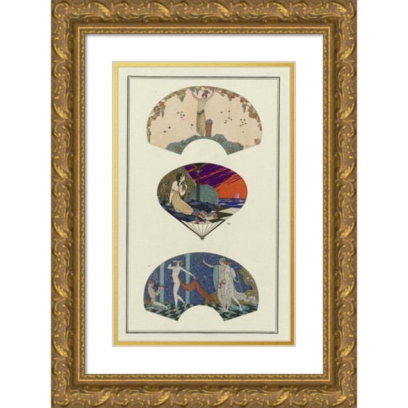 George Barbier 11x14 Gold Ornate Wood Frame and Double Matted Museum Art Print Titled - Accessories (1912)