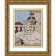 thumbnail image 1 of George Barbier 14x18 Gold Ornate Wood Frame and Double Matted Museum Art Print Titled - The Well Learned Lesson (1919), 1 of 4