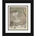 thumbnail image 1 of George Barbier 15x18 Black Ornate Wood Framed Double Matted Museum Art Print Titled - The Melancholic Walker; Afternoon Dress, from Beer (1922), 1 of 5