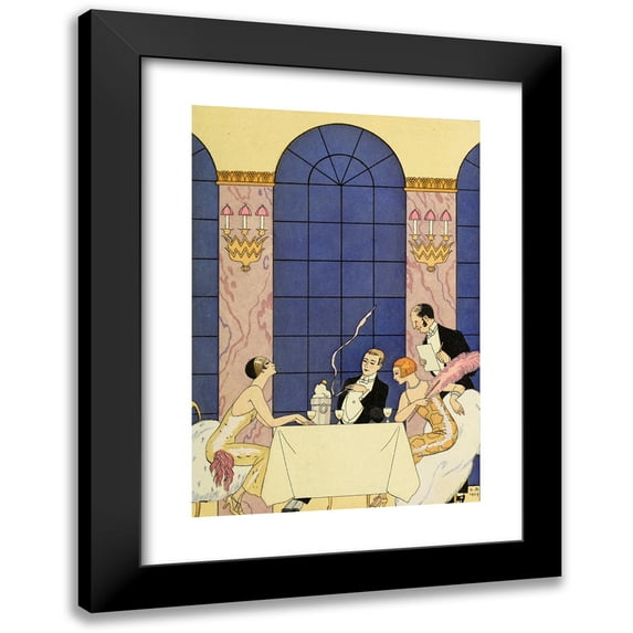 George Barbier 18x24 Black Modern Framed Museum Art Print Titled - Falbalas and Fanfreluches, La Gourmandise (1925)