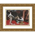 thumbnail image 1 of George Barbier 24x18 Gold Ornate Framed and Double Matted Museum Art Print Titled - The Taste of the Lacquer (1920), 1 of 4