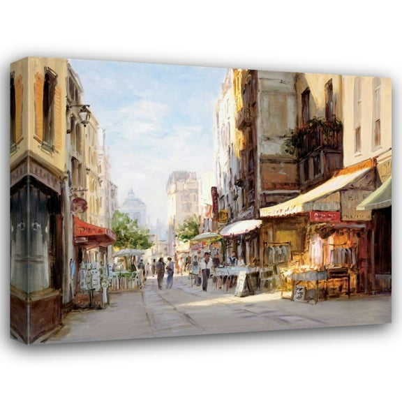 George Bates 24x20 Gallery Wrapped Canvas Wall Art Titled - Marche Parisien