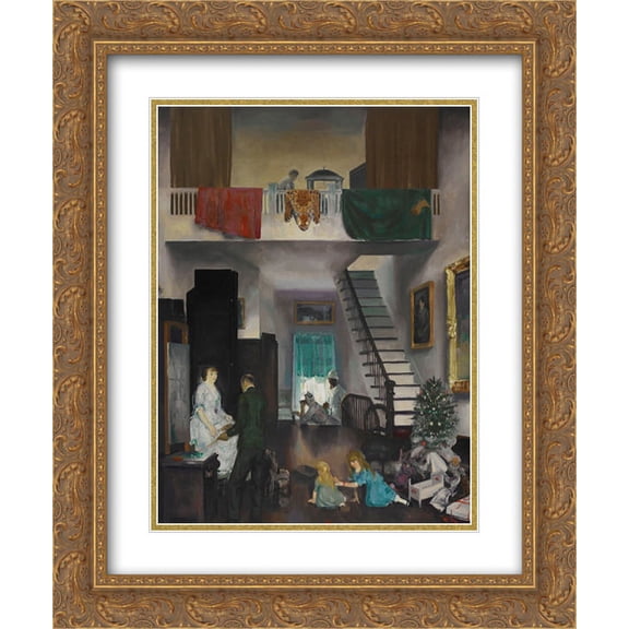 George Bellows 2x Matted 20x24 Gold Ornate Framed Art Print 'The Studio'