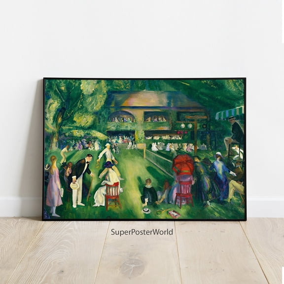 George Bellows Tennis At Newport Print, Unframed Paper Poster 8x10in