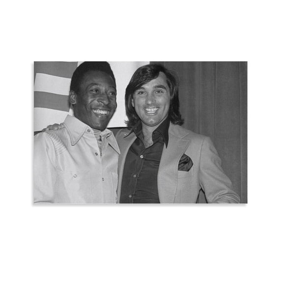 George Best Pele Footballer Poster Wall Art Poster Scroll Canvas Painting Picture Living Room Decor Home 08x12inch(20x30cm)