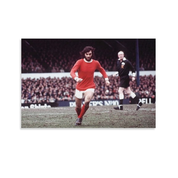 George Best Poster Sportman Soccer Famous Print Photo Art Painting Canvas Poster Home Decorative Bedroom Modern Decor Posters Gifts 12x18inch(30x45cm)