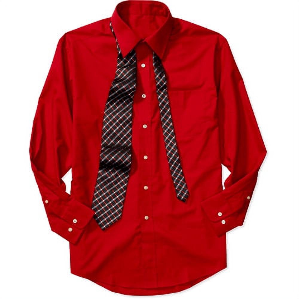 Big Men's LongSleeve Shirt and Tie Set