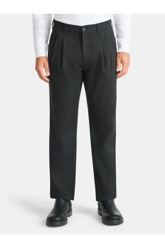 Big Men's Pleated Front Wrinkle Resistant Pants, Waist Sizes 29-52