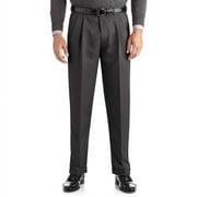 George Regular Men's Pleated Cuffed Microfiber Dress Pants with Adjustable Waistband