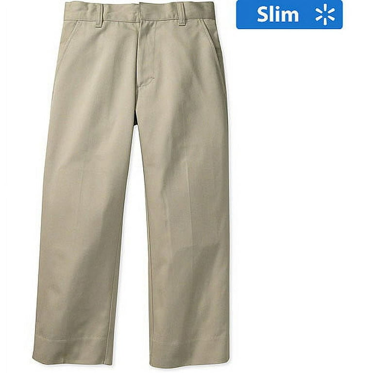 George Boys' School Uniform - Flat Front Pants (Regular, Slim