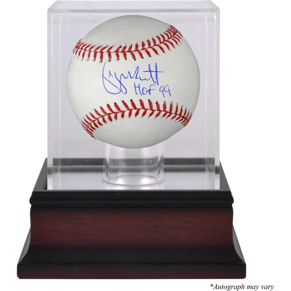 George Brett Kansas City Royals Autographed Baseball with "HOF 99" Inscription and Mahogany Baseball Display Case - Fanatics Authentic Certified