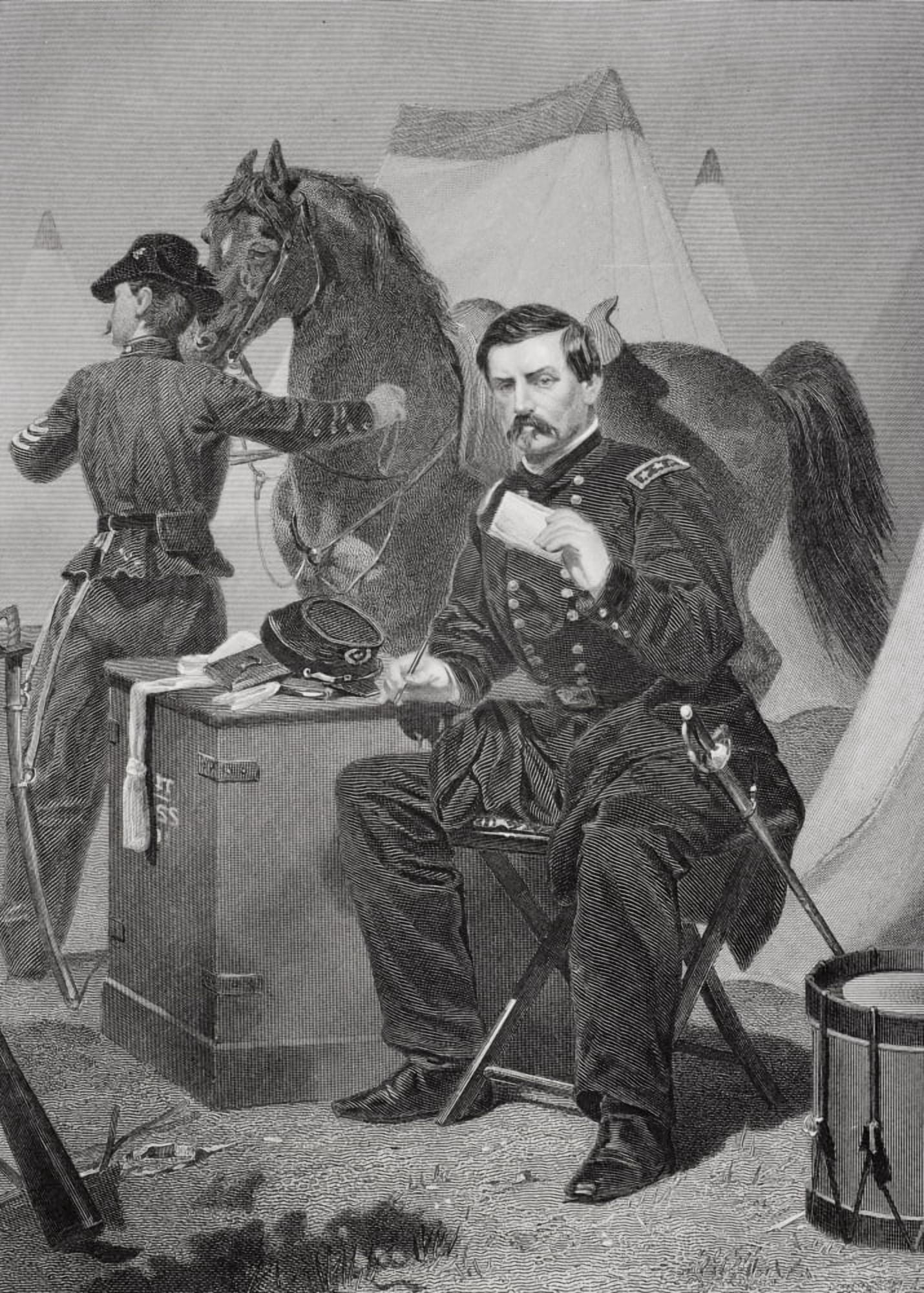 George Brinton Mcclellan 1826 - 1885 Union General During American Civil War From Painting By Alonzo Chappel Canvas Art - Ken Welsh Design Pics (12 x 17)