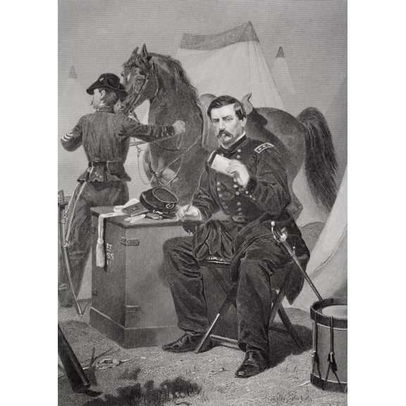 George Brinton Mcclellan 1826 - 1885. Union General During American Civil War. From Painting By Alonzo Chappel