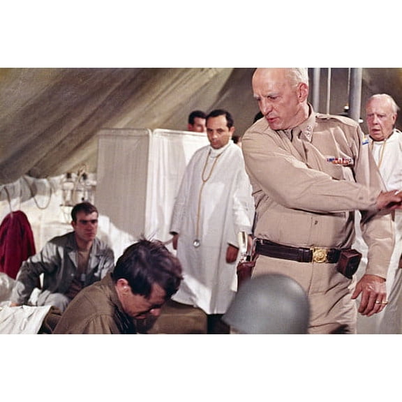 George C. Scott in Patton slapping soldier in classic scene 24x36 Poster