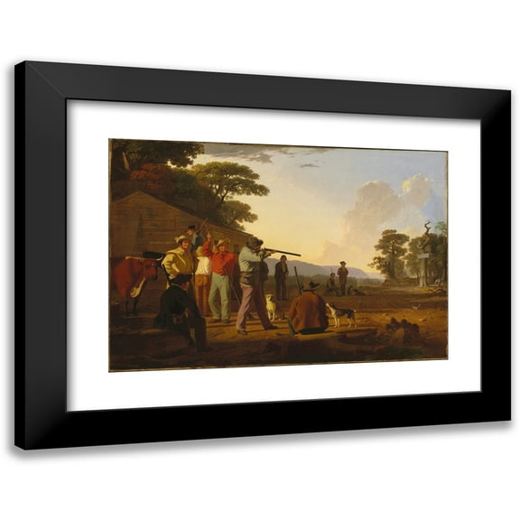 George Caleb Bingham 14x11 Black Modern Framed Museum Art Print Titled - Shooting for the Beef