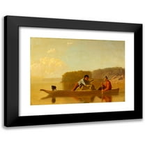 George Caleb Bingham 14x11 Black Modern Framed Museum Art Print Titled - The Trappers’ Return (1851)