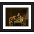 thumbnail image 1 of George Caleb Bingham 14x12 Black Ornate Wood Framed Double Matted Museum Art Print Titled: The Checker Players (1850), 1 of 5