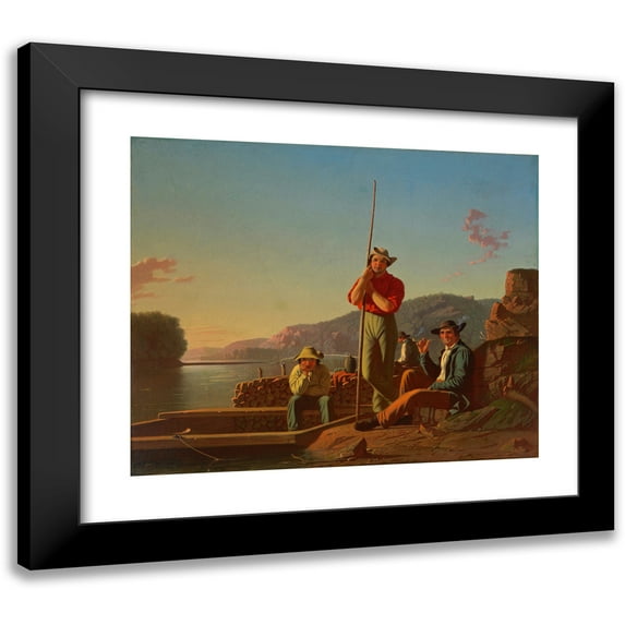 George Caleb Bingham 17x15 Black Modern Framed Museum Art Print Titled - The Wood-Boat (1850)