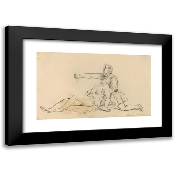 George Caleb Bingham 18x12 Black Modern Framed Museum Art Print Titled - The Death of General Warren
